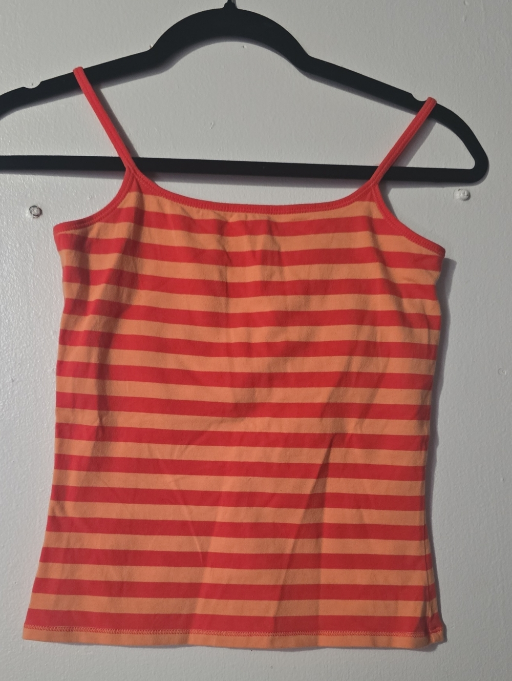 Express Orange and Coral Striped Spaghetti Strap Tank Top